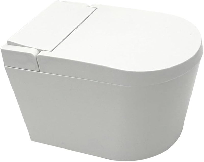 علبة سجائر مصغرة من البلاستيك الأبيض معلقة على الحائط بغطاء على شكل مرحاض لحاوية أعقاب السجائر للحمام - Image 1